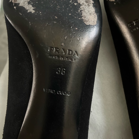 PRADA Scramosciato Black Italian Suede Leather Flats/ Loafers  Sz 36- US Size  6 - Picture 13 of 16